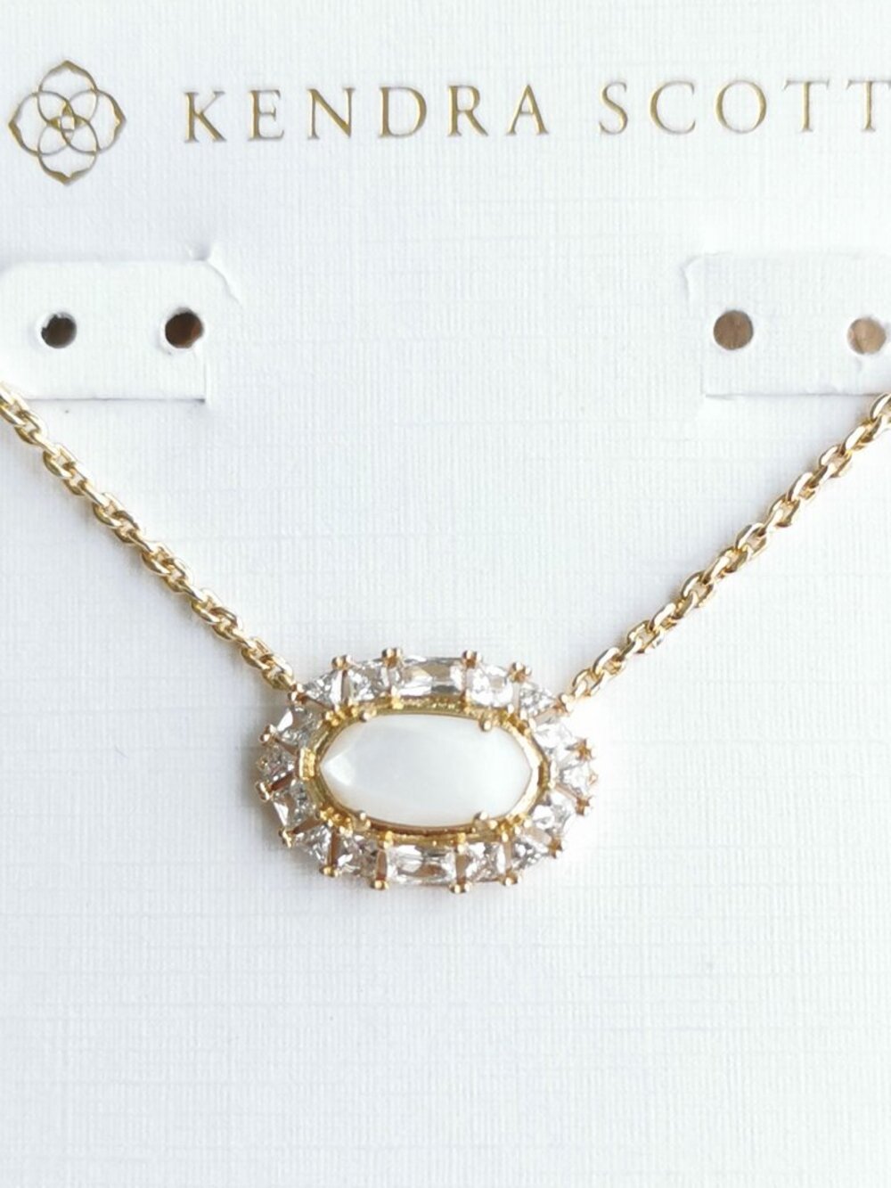 Elisa Gold Crystal Ivory Mother-of-Pearl Necklace